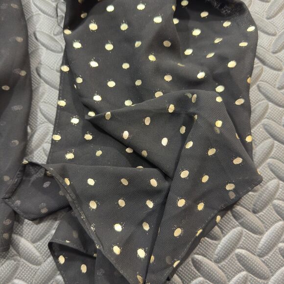 Buckle Womens Foil Polka Dot Scarf Black Gold Chiffon One Size 100% Polyester - Picture 6 of 6